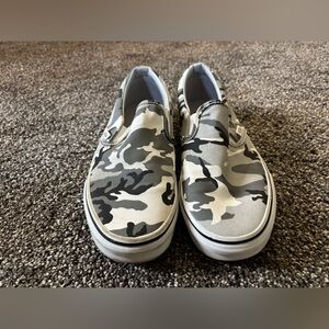 Vans Black, White and Gray Camo Sneakers